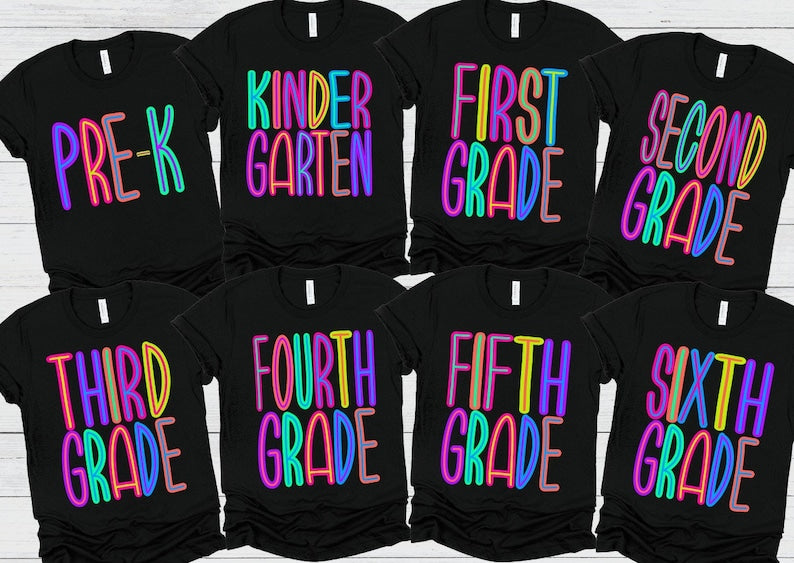 Neon School Grades Shirts